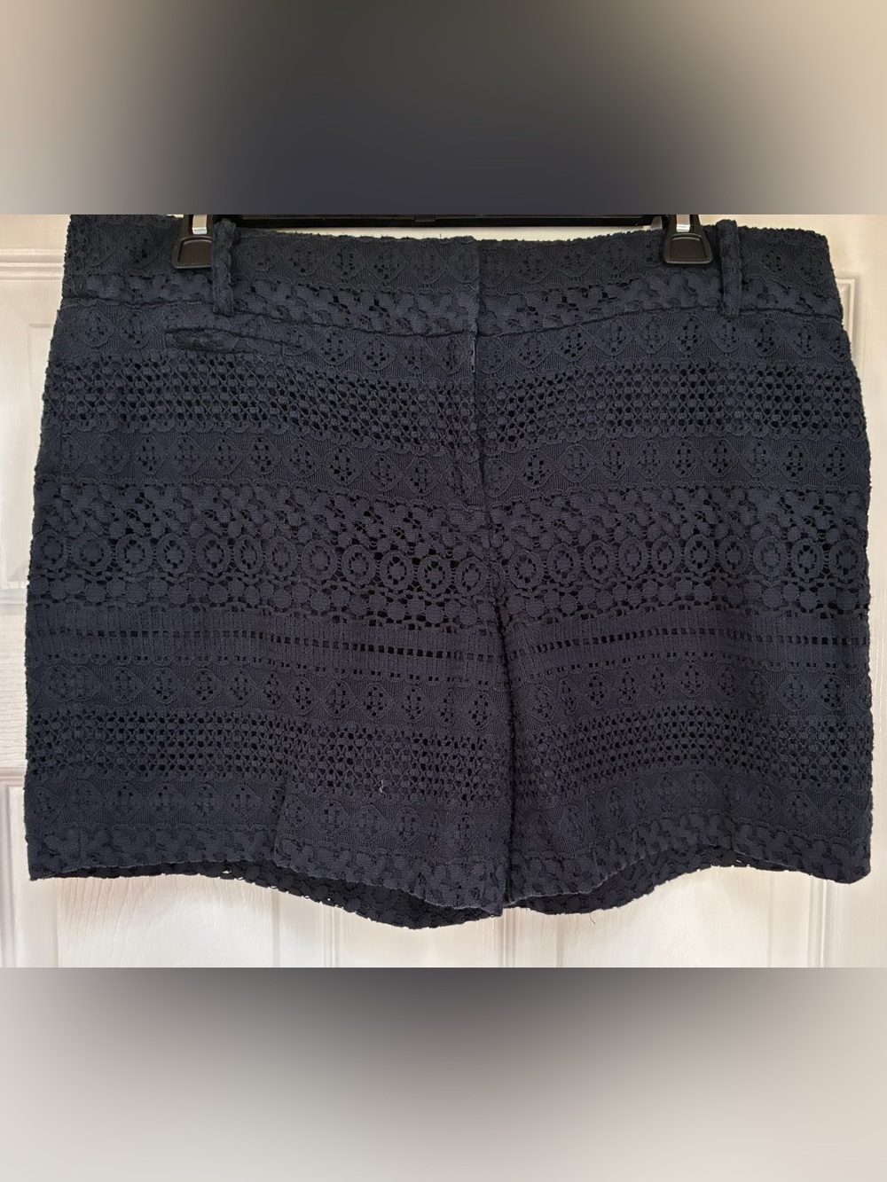 LOFT Navy Crochet Skort-Style Shorts